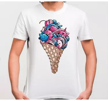 T-shirt cone de sorvete colorido - TenStickers