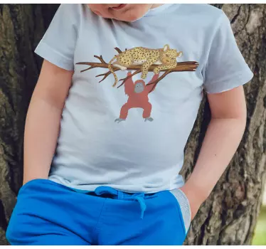 T-shirt crianças aventura divertida com animais - TenStickers
