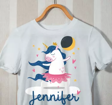 T-shirt crianças bailarina unicórnio fofa - TenStickers