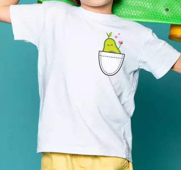 T-shirt crianças bolso de abacate fofo - TenStickers