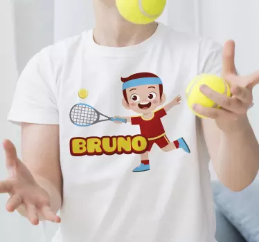 T-shirt crianças campeão de tênis divertido - TenStickers