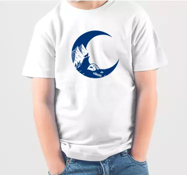 T-shirt crianças cena de camping ao luar - TenStickers