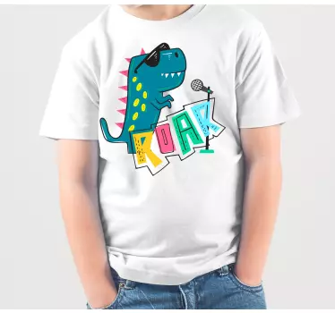 T-shirt crianças dinossauro legal cantando - TenStickers