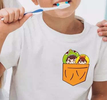T-shirt crianças diversão divertida com bolso - TenStickers