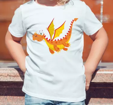 T-shirt crianças dragão cartoon alegre - TenStickers