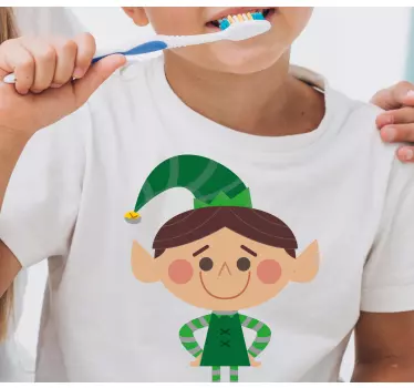 T-shirt crianças elfo alegre de férias - TenStickers