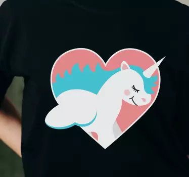 T-shirt crianças encanto do coração de unicórnio - TenStickers