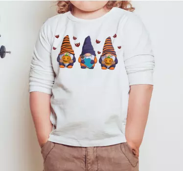 T-shirt crianças encontro de gnomos de halloween - TenStickers