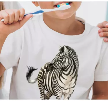 T-shirt com estampa de zebra - TenStickers