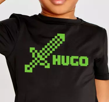 T-shirt crianças espada pixelizada - TenStickers