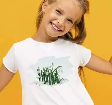 T-shirt crianças flores primaveris alegres - TenStickers