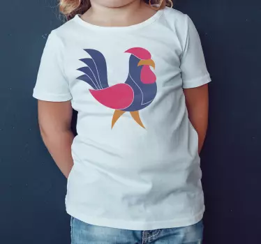 T-shirt crianças galo colorido vivo - TenStickers