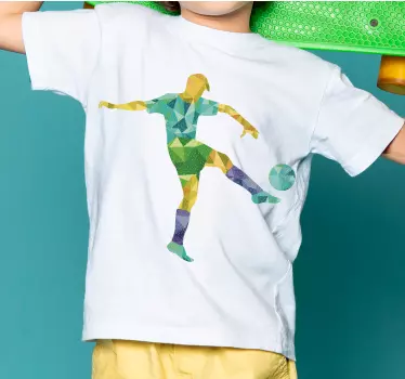 T-shirt crianças jogador de futebol colorido - TenStickers