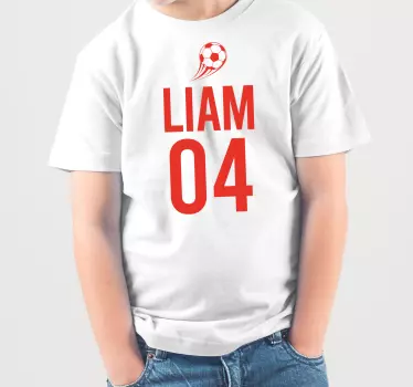T-shirt crianças liam futebol esporte - TenStickers