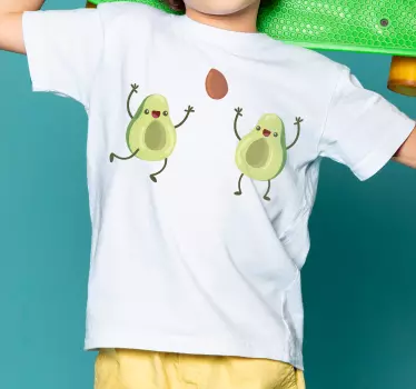 T-shirt crianças personagens de abacate pulando - TenStickers
