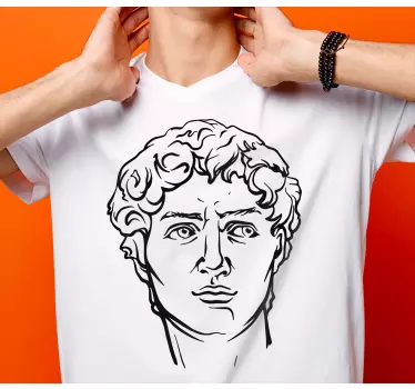 t-shirt da cabeça de david da estátua grega - TenStickers