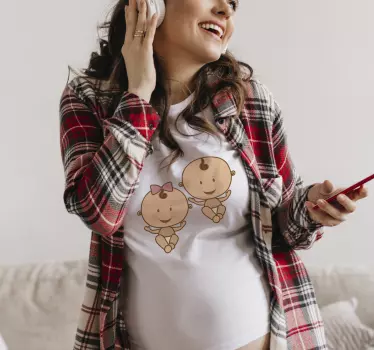 T-shirt de bebé de gémeos de desenho animado - TenStickers