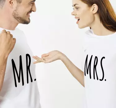T-shirt de casais sr. E sra. - TenStickers