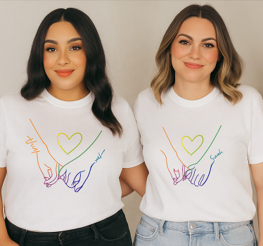 T-shirt de casais coração lgbt - TenStickers