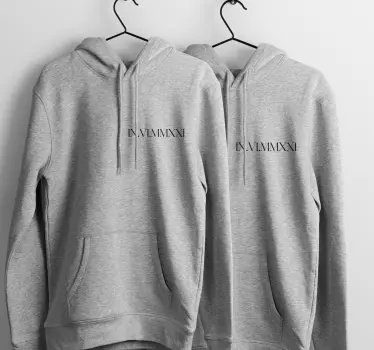 T-shirt de casais data Romana Personalizada - TenStickers