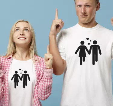 T-shirt de casais fofos de mãos dadas - TenStickers