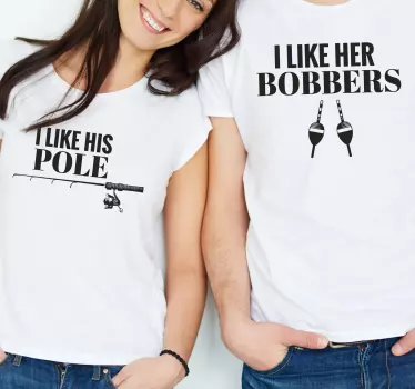T-shirt de casais humor de pesca para casais - TenStickers