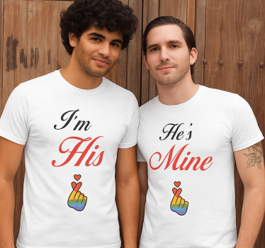T-shirt de casais lgbt eu sou dele - TenStickers