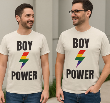 T-shirt de casais poder dos meninos lgbt - TenStickers