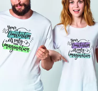 T-shirt de casais sua limitação imaginação citação - TenStickers