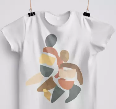 T-shirt de cores outonais com figuras abstratas - TenStickers