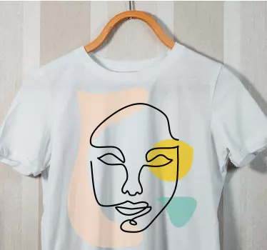 T-shirt de desenho de rosto com arte - TenStickers