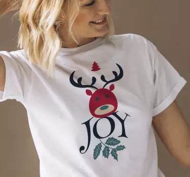 T-shirt de natal alegria e renas - TenStickers