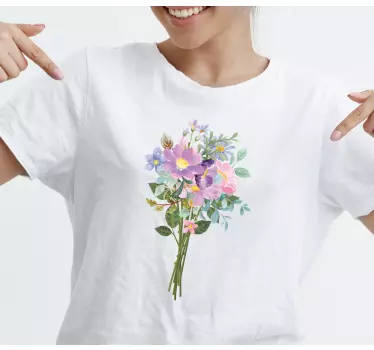 T-shirt design de buquê floral - TenStickers