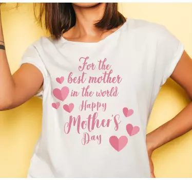 T-shirt dia da mãe mensagem do coração - TenStickers