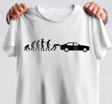 T-shirt do carro da evolução do homem - TenStickers