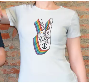 T-shirt do sinal da paz e do amor - TenStickers