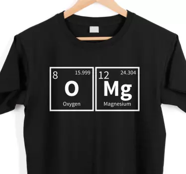 T-shirt elementos de oxigênio e magnésio - TenStickers