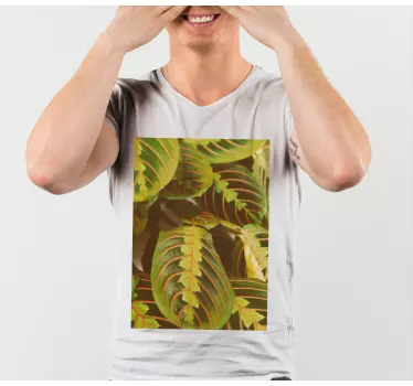 T-shirt estampa de folhas verdes - TenStickers