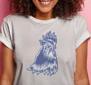 T-shirt estampa de galo estilosa - TenStickers