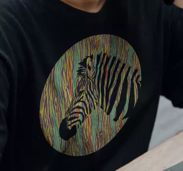 T-shirt estampa zebra vibrante - TenStickers