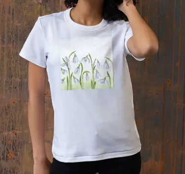 T-shirt estilo floral gota de neve - TenStickers