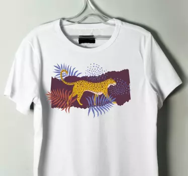 T-shirt estilo floresta com leopardo encantador - TenStickers