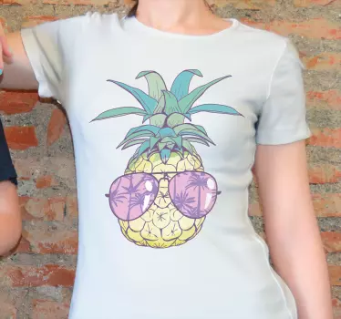 T-shirt estilo Óculos de sol abacaxi - TenStickers