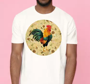 T-shirt exibição colorida de galo - TenStickers