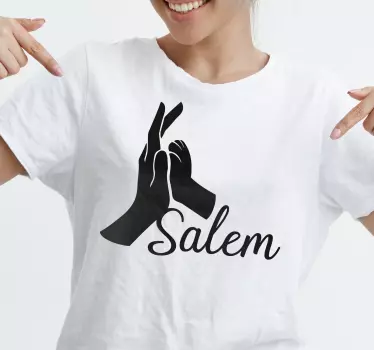 T-shirt gesto de mão com nome - TenStickers