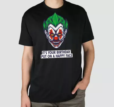 T-shirt halloween rosto de palhaço de aniversário - TenStickers