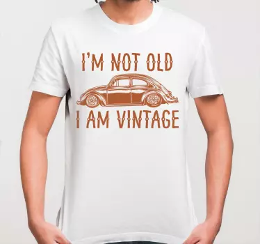 T-shirt humor de carros antigos - TenStickers