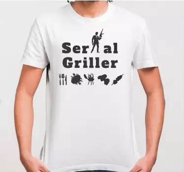 T-shirt humor de churrasqueiro serial - TenStickers
