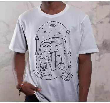 T-shirt ilustração de mão com cogumelos - TenStickers