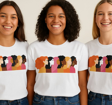 T-shirt perfil de mulheres diversas - TenStickers